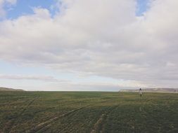 wide green empty field