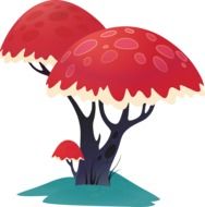 Drawing of imaginary tree with red foliage