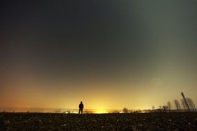 man silhouette at night