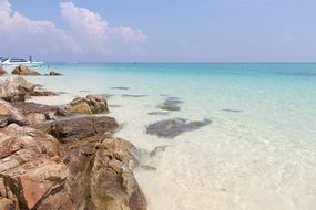 Island beach with crystal water