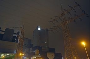 high energy power tower on a street