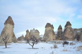 rock road winter in Cappadocia