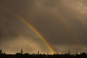 double rainbow in a stormy sky