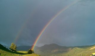 double rainbow at Yellowstone National Park