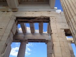 Ruins of the acropolis in the Greece