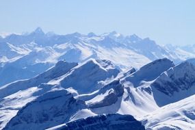 snow in the alpine mountains Switzerland