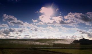 cloudy sky over the countryside