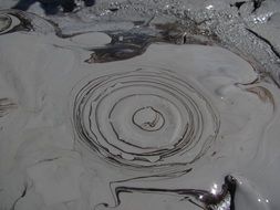 gray viscous liquid from volcano