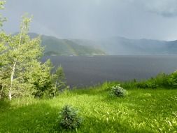 Thunderstorm on a lake in British Columbia