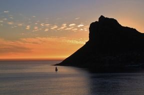 panorama of Chapman's peak at sunset