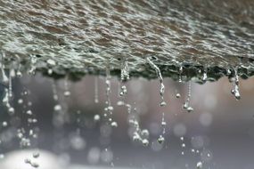 fountain drops close up