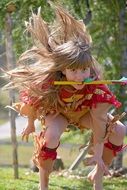 dancing girl in Indian costume