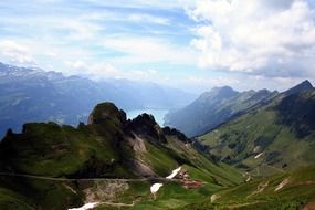 scenic alpine mountains under clouds, Switzerland, bernese oberland