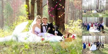 Wedding collage in nature