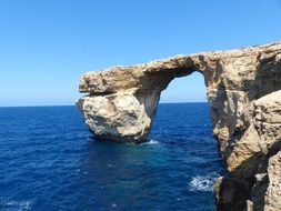 delightful rock cliff, malta, gozo