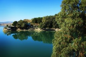 landscape of lake in Malaga, Spain