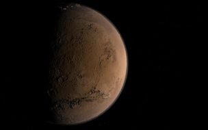 brown red planet Mars