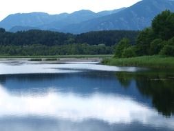 Lake near the mountains in Austria
