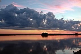 cloudy dawn on the lake