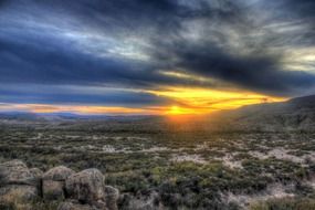 sunset over the desert in texas