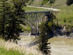 steel bridge over the river in british columbia