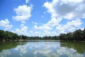 landscape of cloud lake in cambodia