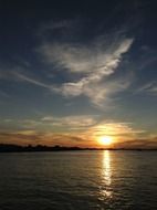 Landscape of sunset over the river