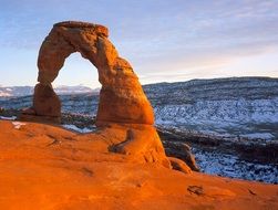 stone arch in the mountains of utah