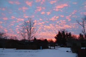 tranquil winter sunset