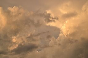 Fluffy white clouds closeup