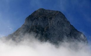 mountain in the clouds