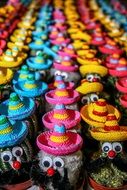 cactuses in colorful sombreros