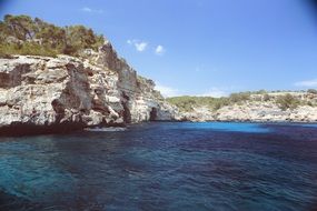 blue sea bay cliff nature