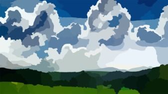 landscape clouds drawing