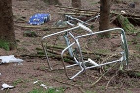 garbage in the forest