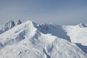 snowy mountains at sky, france, chamonix