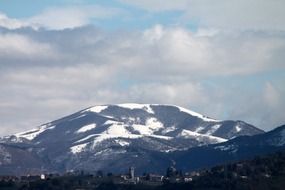 winter landscape with snowy mountains