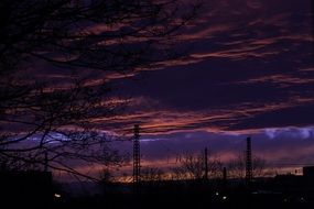 Clouds in the night sky