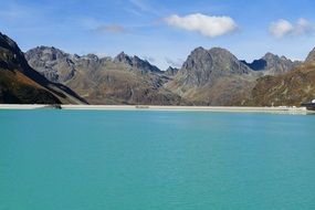 A reservoir among the Alps in Austria