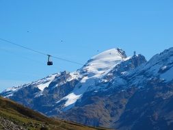 cable road between mountain summits