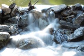 water streaming over Rocks