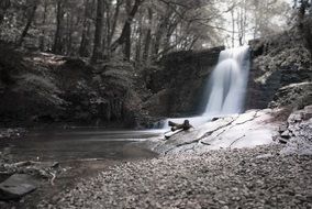 natural small waterfall in the forest