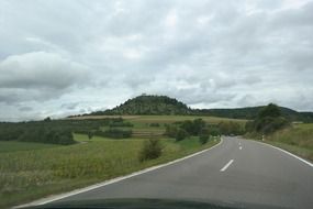 driving on the road in swabian alb