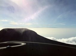 road on a mountain in Hawaii