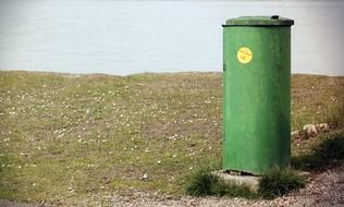 green garbage waste bins