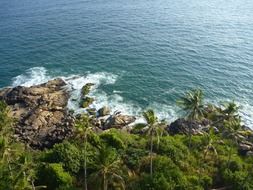 Landscape of the rocks in ocean