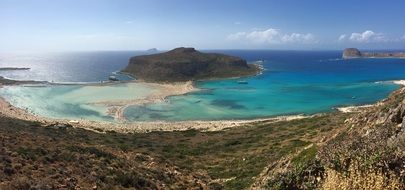 panorama of the blue lagoon in Crete