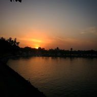 sunlight over the lake On the Sunset