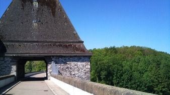 stone bridge with tower