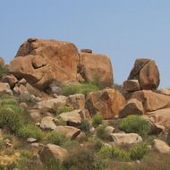 boulders and blue sky wild landscape